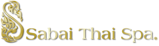 Sabai Thai Spa horizontal logo in gold color