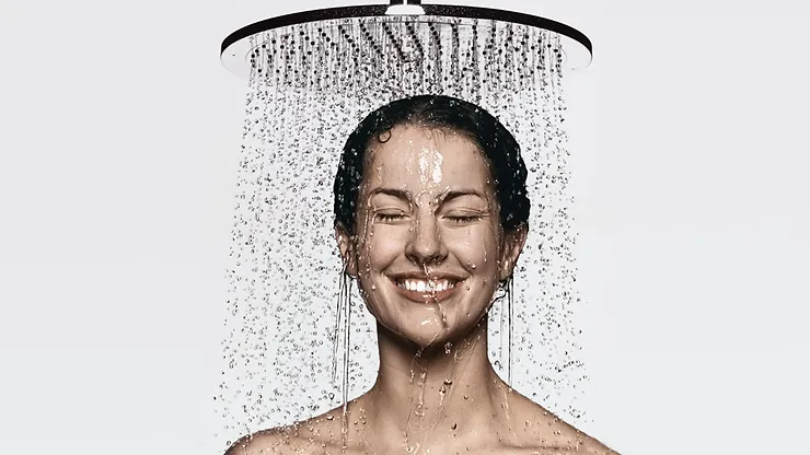 Young Women Taking a Shower