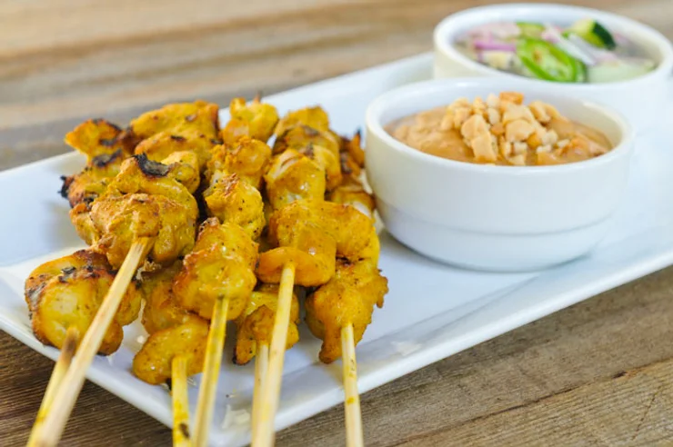 This recipe uses chicken, the most popular type of satay, but you may also use any other type of meat like pork, beef or even tempeh.